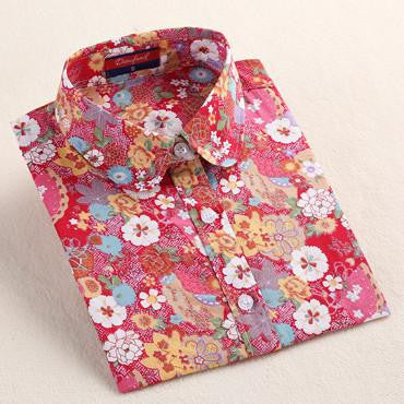 Short Sleeve Women Shirts Floral Women Blouses Fruit Blusa Ladies Tops Cotton Tops For Girls Vintage
