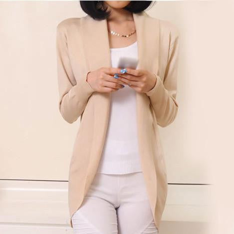 Women Cardigan Fashion Women Sleeve Knitted Sweater Cardigans Outerwear Shawl Knitwear