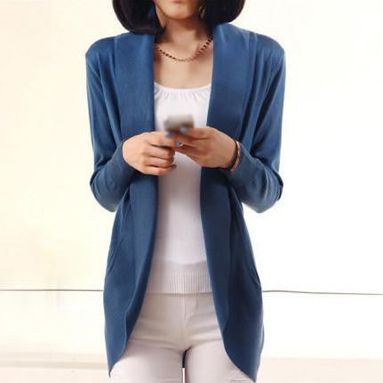 Women Cardigan Fashion Women Sleeve Knitted Sweater Cardigans Outerwear Shawl Knitwear