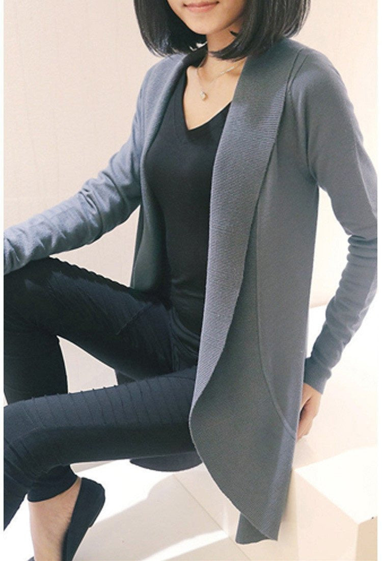 Women Cardigan Fashion Women Sleeve Knitted Sweater Cardigans Outerwear Shawl Knitwear