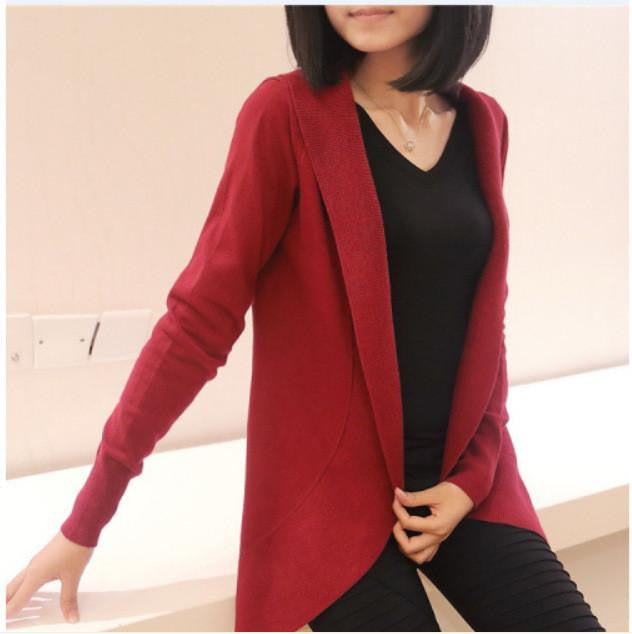 Women Cardigan Fashion Women Sleeve Knitted Sweater Cardigans Outerwear Shawl Knitwear