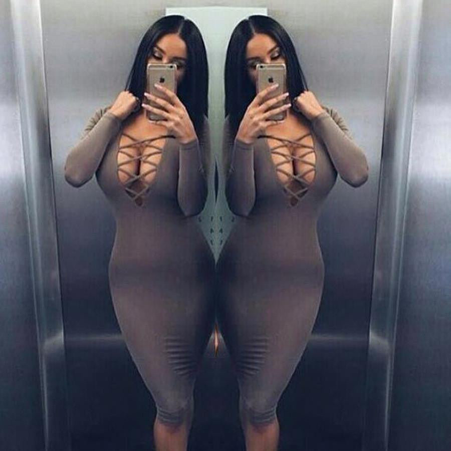 Women Long sleeve Autumn dresses sexy club bandage dress women's vintage dress Warm pencil dresses