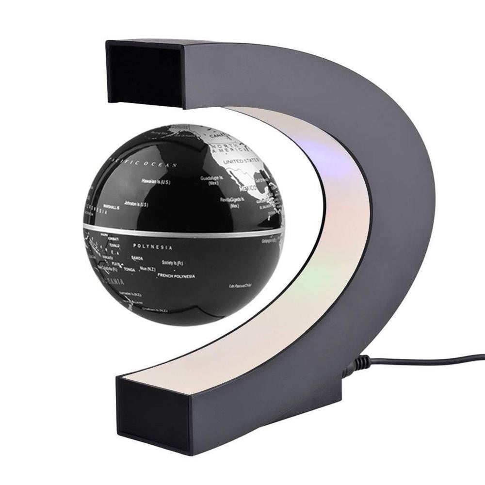 Online discount shop Australia - Fashion Home Decoration LED Floating Tellurion Globe Shape Magnetic Levitation Light World Map Tellurion Black/Blue UA FULI