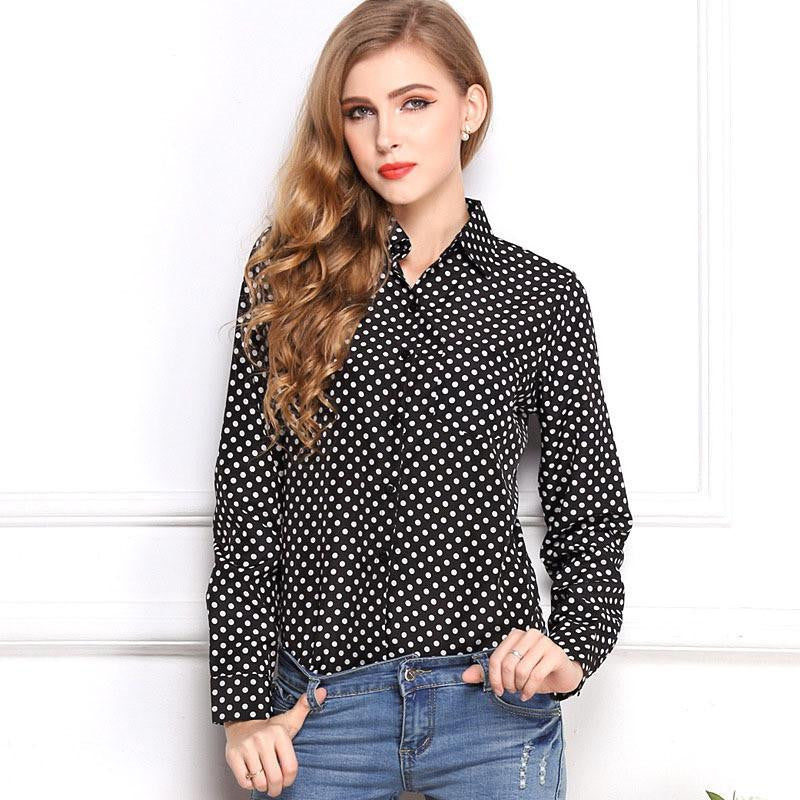 White Black Long Sleeve Women's Blouses Shirts Kiss Red Lip Print Casual Tops Loose Plus Size Lady Button Leopard