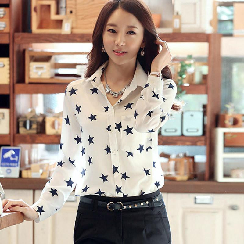 White Black Long Sleeve Women's Blouses Shirts Kiss Red Lip Print Casual Tops Loose Plus Size Lady Button Leopard