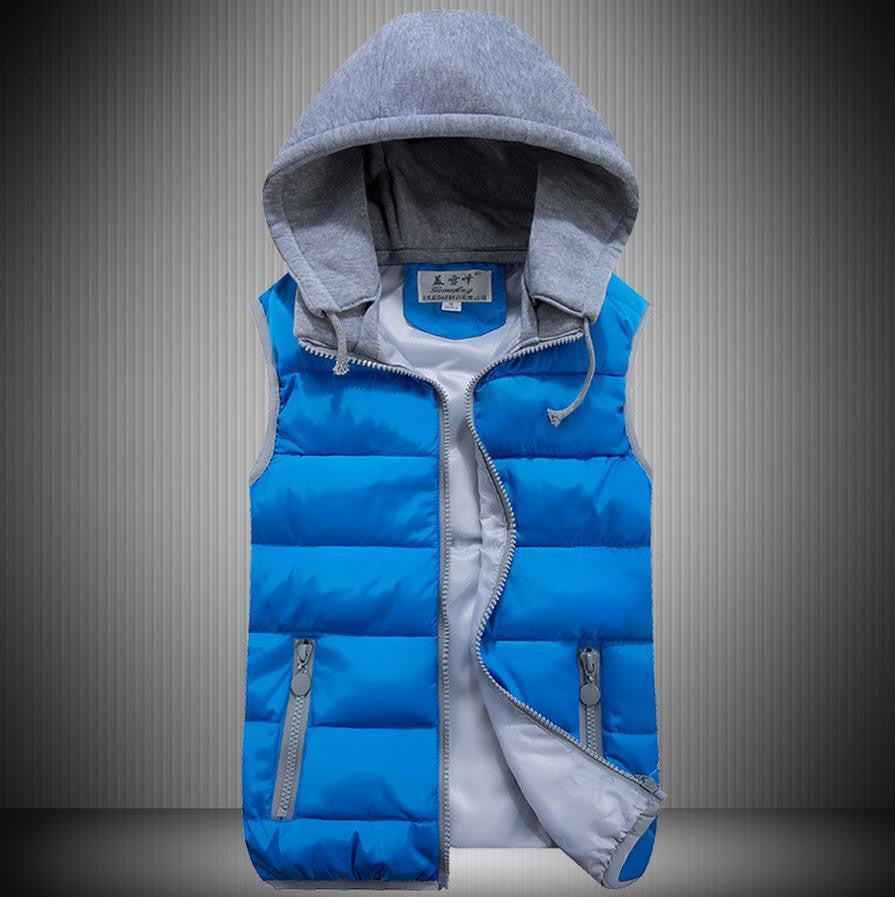 Women's detachable hood vest Slim hooded cotton vest fashion glossy female models down vest waistcoat vest