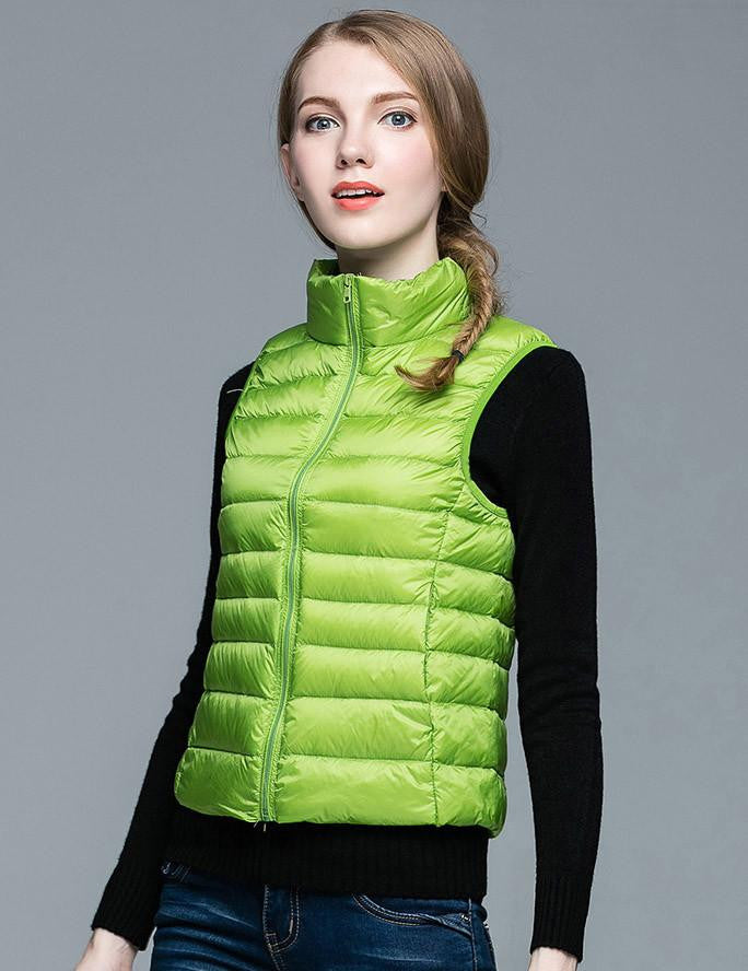 Women 90% White Duck Down Vest Women's Ultra Light Duck Down Vest Jacket Sleeveless Coat