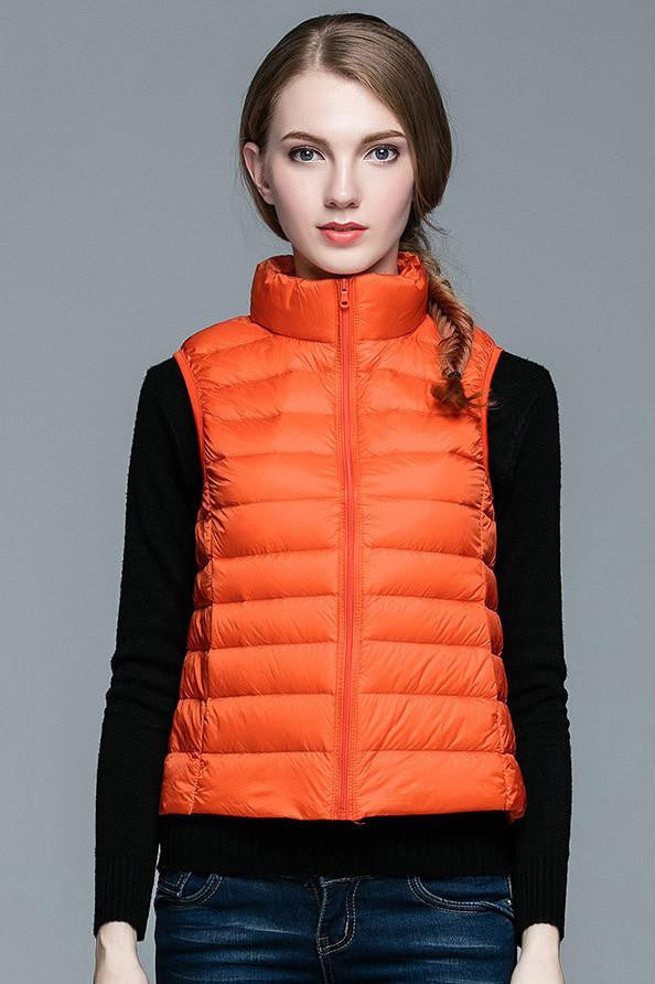 Women 90% White Duck Down Vest Women's Ultra Light Duck Down Vest Jacket Sleeveless Coat
