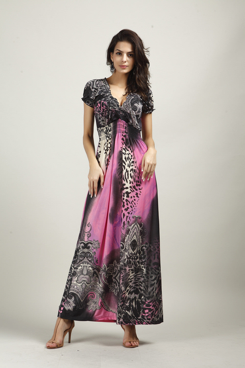 Online discount shop Australia - Fashion Beach Dress Leopard Dress Bohemian Mopping Large Size Ice Silk Dresses