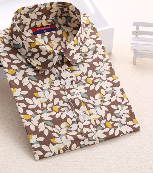 Online discount shop Australia - Blouses Women Long Sleeve Shirts Animal Print Cotton Ladies Tops Vintage Clothing Womens Shirt Plus Size 5XL