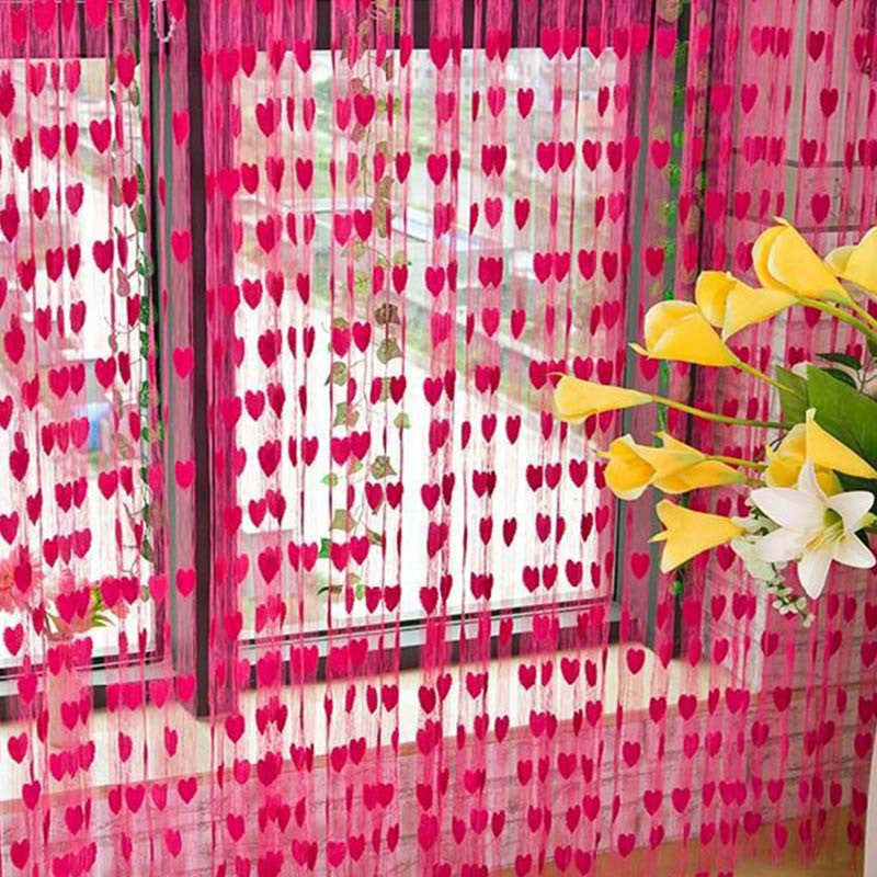 Heart String Curtain Window Door Balcony Home Decoration Children Decorative Curtain for Living Room Bedroom Kitchen