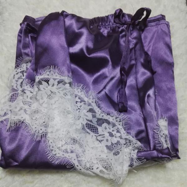 Satin Cami and Shorts Set Lace Nightgowns Comfy Pajamas Pretty Nighties Artificial Silk Sleepwear Sets