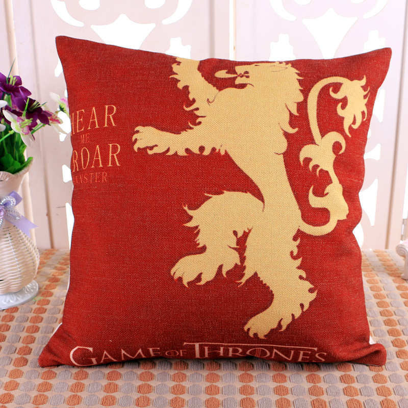 Pillowcase Cushion Game of Thrones Style Home Decorative Cotton Linen Cushion Cover Flag Chair Seat Sofa Throw Pillows