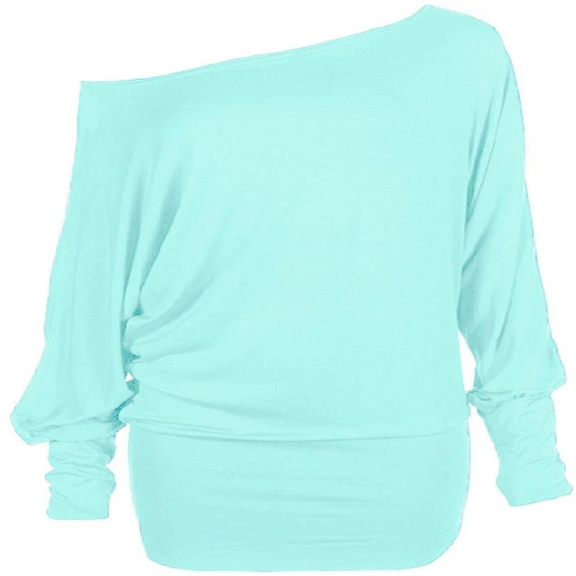 summer dress sexy slim Womens Long Sleeve Off Shoulder Mini Batwing Tunic Dress nor060722