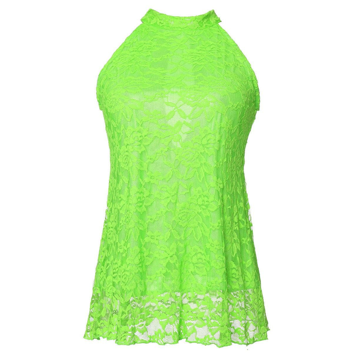 Tank Tops Fashion Halter Crochet Hollow Out Sleeveless Floral Crop Top Solid Lace Cropped Shirt