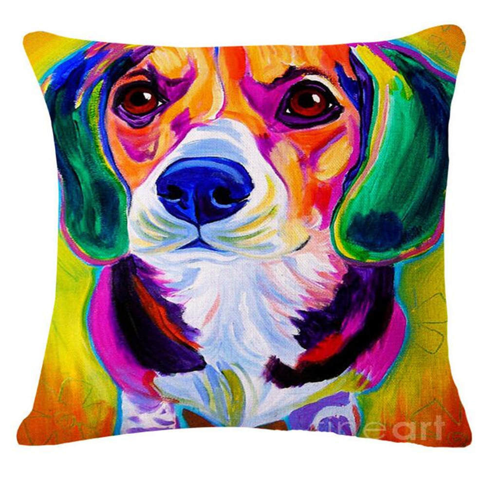 Online discount shop Australia - French Bulldog Pug Dog Cushion Bull Terrier Cavalier King Charles Spaniel Pillow Cushion Cotton Linen Car Euro Pillow Decorative