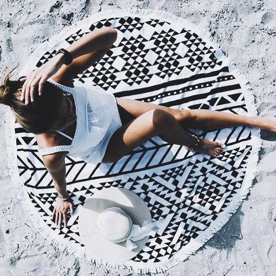 Online discount shop Australia - Colorful Beach Towels With Tassel Swimming Bath Towel Letter Print Picnic Serviette Beach Throw Tapestry