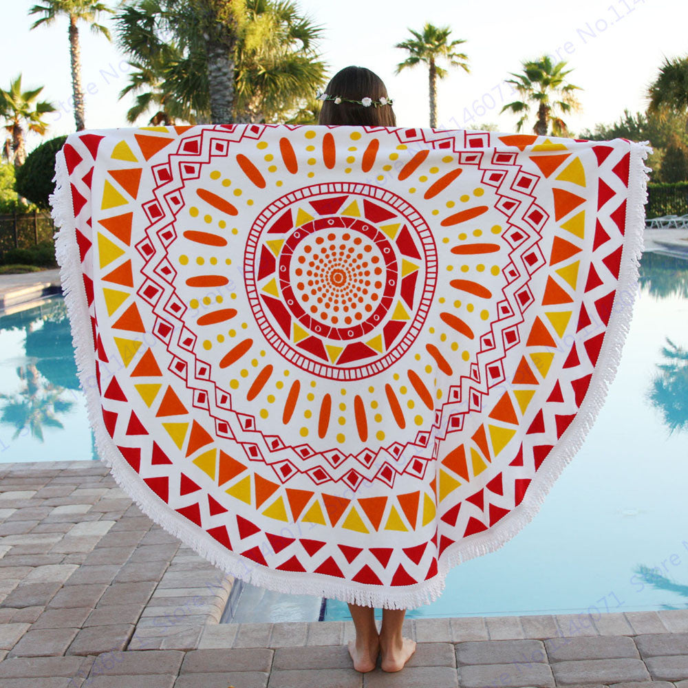 Online discount shop Australia - Colorful Beach Towels With Tassel Swimming Bath Towel Letter Print Picnic Serviette Beach Throw Tapestry