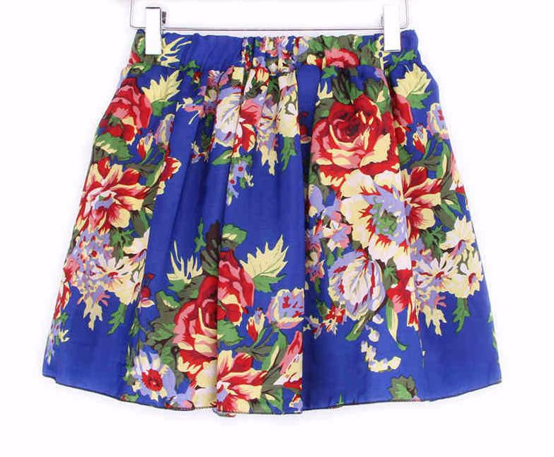 Skirts Womens Floral Polka Dot Chiffon Skirt Pleated Short Mini Skirt