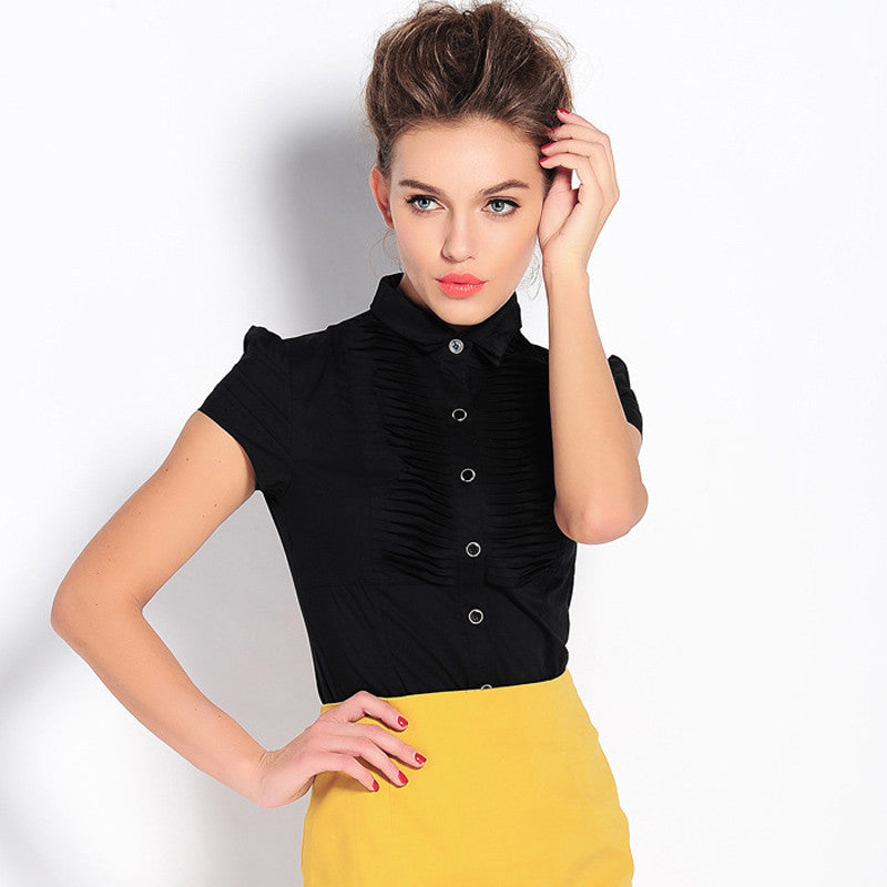 Online discount shop Australia - new arrival style Slim OL stand collar fold white black purple long women body shirt #4038