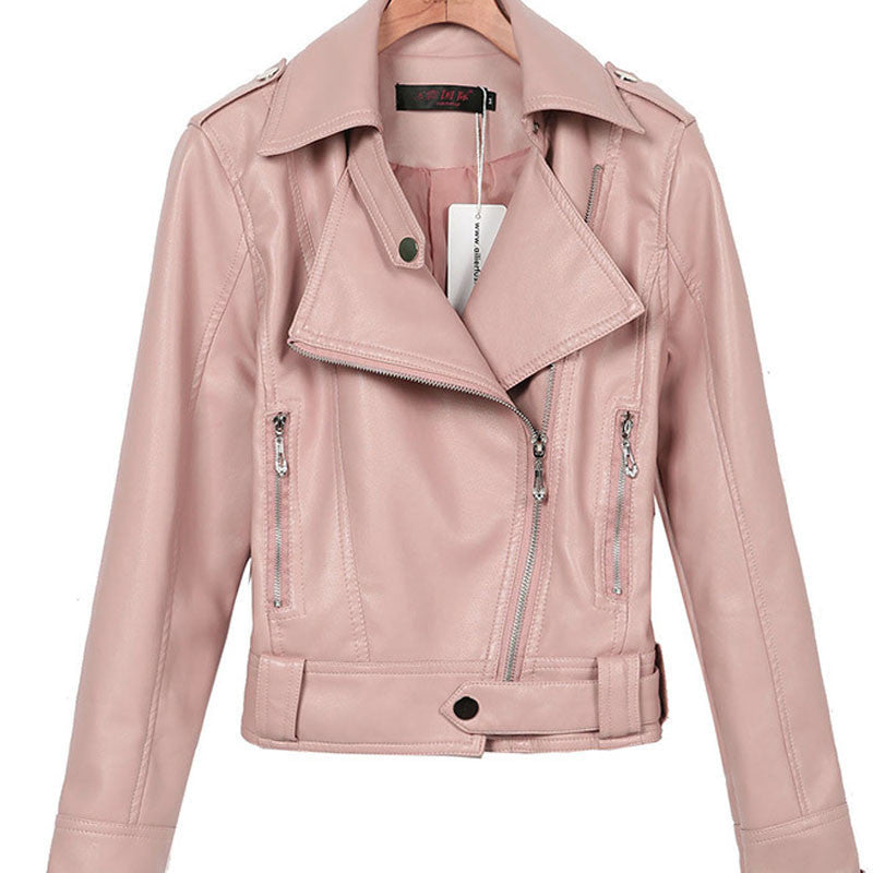 Online discount shop Australia - Big size XS XXL XXXL Women Leather Jackets and Coats Short Zipper Motorcycle Leather Jacket Pu Outerwear Coat