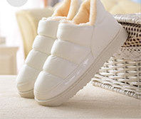 Online discount shop Australia - boots women and men waterproof boots solid colors unisex snow boots flat slip-on soft cotton warm shoes