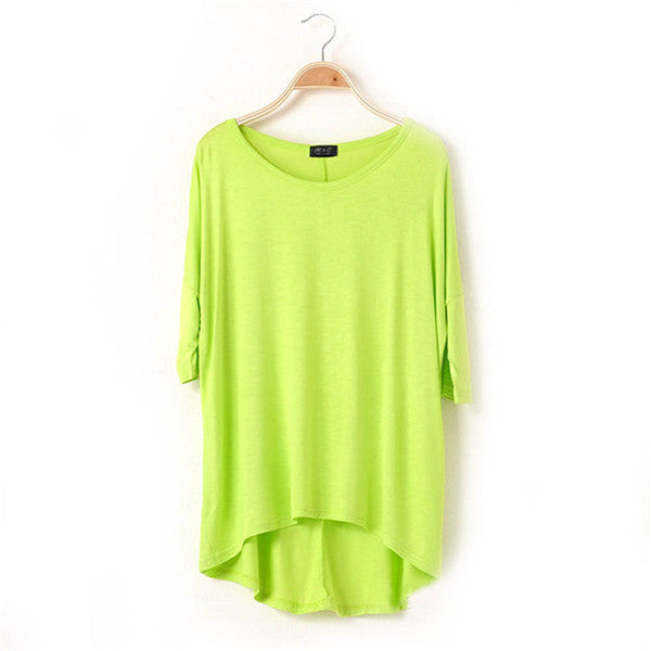 Online discount shop Australia - Cotton Casual Women Oversized Batwing Short Sleeve T-shirts Loose Tops Tee 16 Colors