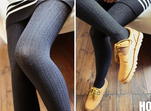 Leggings For Women Casual Warm Winter Stirrup Legging Line Stripe Knitted Thick Slim Leggings Super Elastic-Dollar Bargains Online Shopping Australia