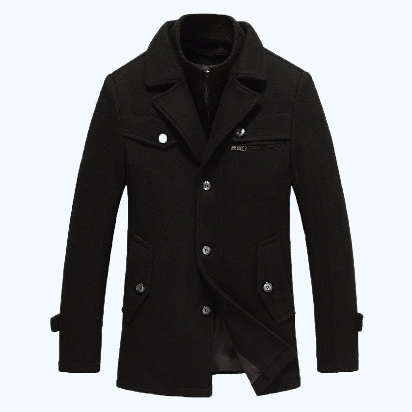 men's fashion brand men long section brand men plus cotton coat thick woolen coat158