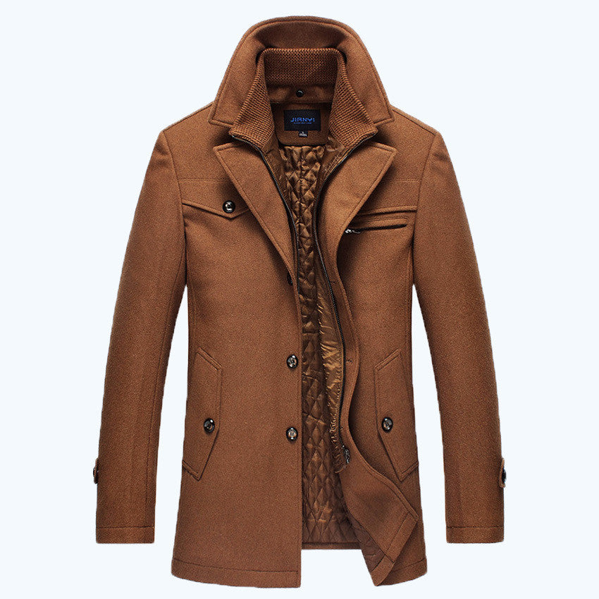 men's fashion brand men long section brand men plus cotton coat thick woolen coat158