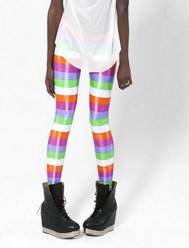 Online discount shop Australia - Fashion Striped Series Printed Style Creative Leggins Fitness Women Sexy Pants