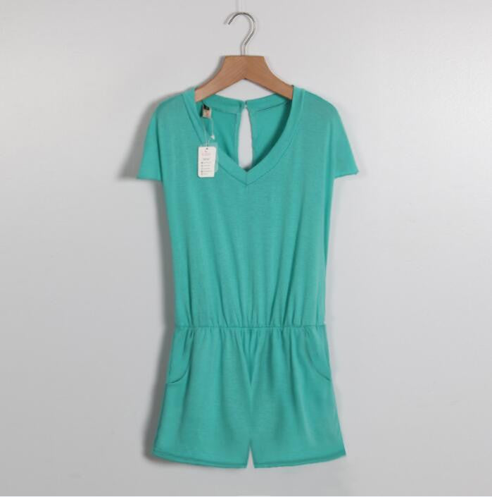 Summer Women Sexy Jumpsuit Rompers Short Sleeve Women Short Overalls bodysuit women playsuits Without Belt LJ3406E-Dollar Bargains Online Shopping Australia