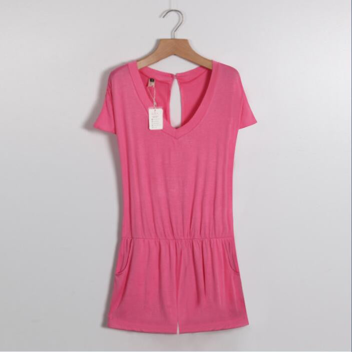 Summer Women Sexy Jumpsuit Rompers Short Sleeve Women Short Overalls bodysuit women playsuits Without Belt LJ3406E-Dollar Bargains Online Shopping Australia