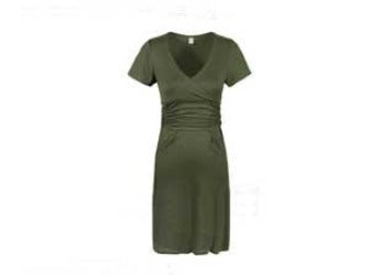 Comfortable Maternity Dress V-neck Pregnant Dress S M L XL Women's Vestidos Plus Size Nursing Clothes Black Red Blue-Dollar Bargains Online Shopping Australia