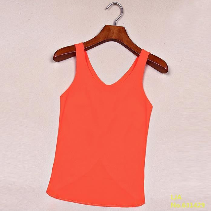 Women Blouses Candy Color Casual Lady Shirts Backless Strap Chiffon Blouse Tops ladies' Vest