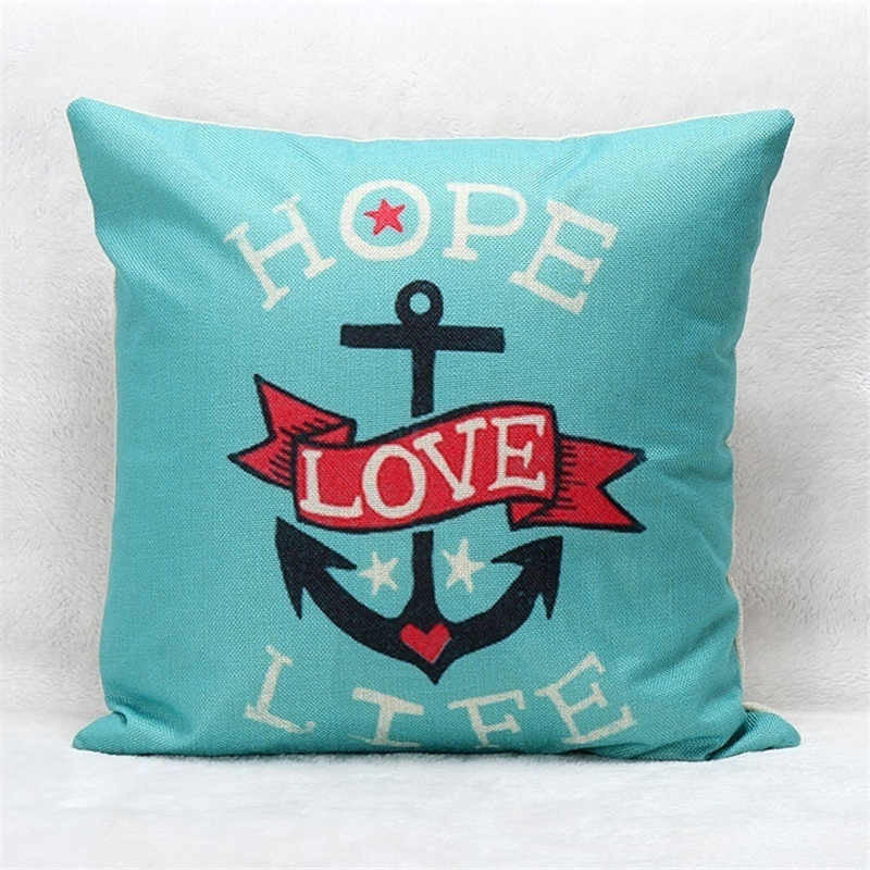 Pillowcase Anchor Pillow Cover Marine Live Anchor Home Pillow case Size 45*45 CM Throw Pillow Covers case