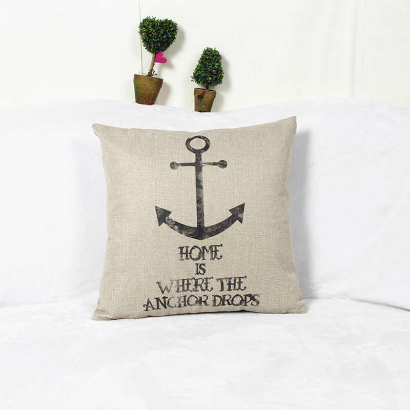 Pillowcase Anchor Pillow Cover Marine Live Anchor Home Pillow case Size 45*45 CM Throw Pillow Covers case