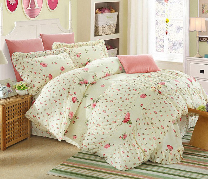 YADIDI 100% Cotton Classic Princess Polka Dot Girls Bedding Sets Bedroom Bed Sheet Duvet Cover Pillowcase Twin Queen King size-Dollar Bargains Online Shopping Australia