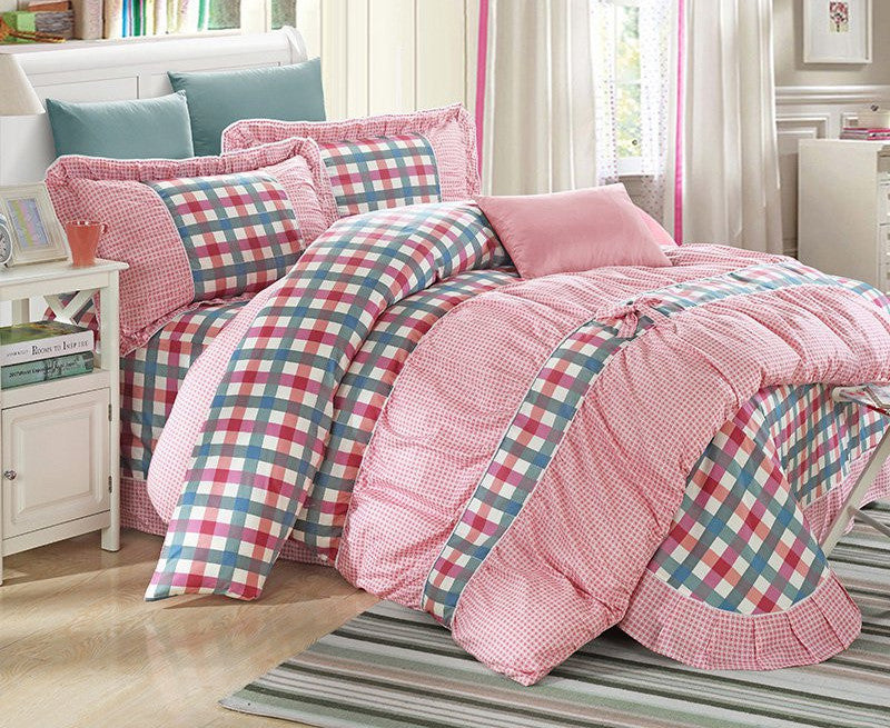 YADIDI 100% Cotton Classic Princess Polka Dot Girls Bedding Sets Bedroom Bed Sheet Duvet Cover Pillowcase Twin Queen King size-Dollar Bargains Online Shopping Australia