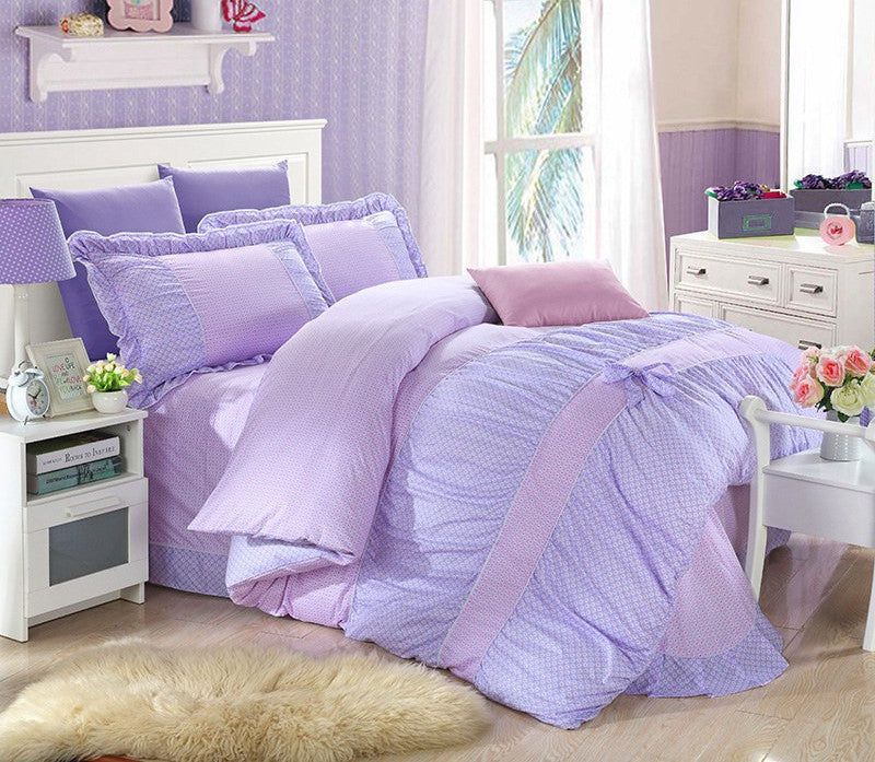 YADIDI 100% Cotton Classic Princess Polka Dot Girls Bedding Sets Bedroom Bed Sheet Duvet Cover Pillowcase Twin Queen King size-Dollar Bargains Online Shopping Australia