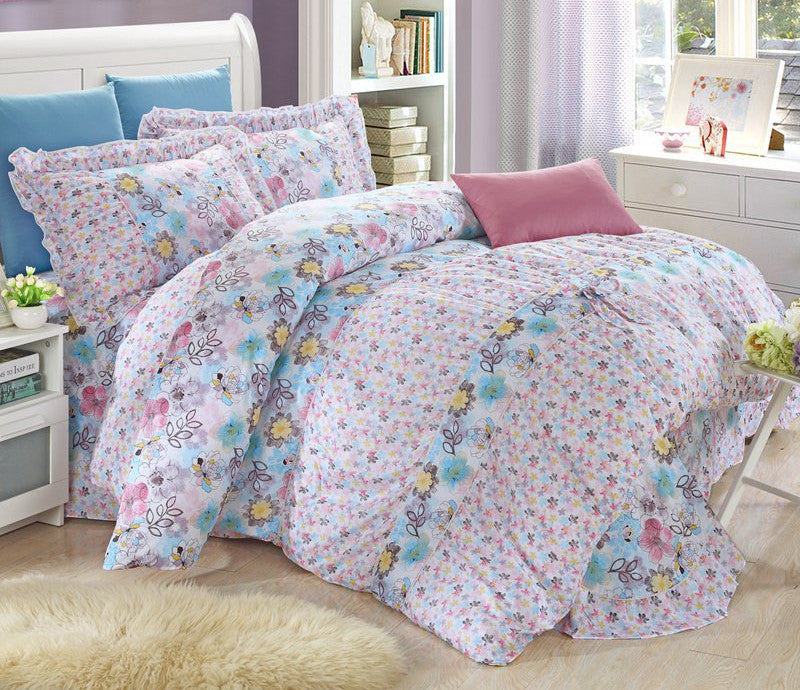 YADIDI 100% Cotton Classic Princess Polka Dot Girls Bedding Sets Bedroom Bed Sheet Duvet Cover Pillowcase Twin Queen King size-Dollar Bargains Online Shopping Australia