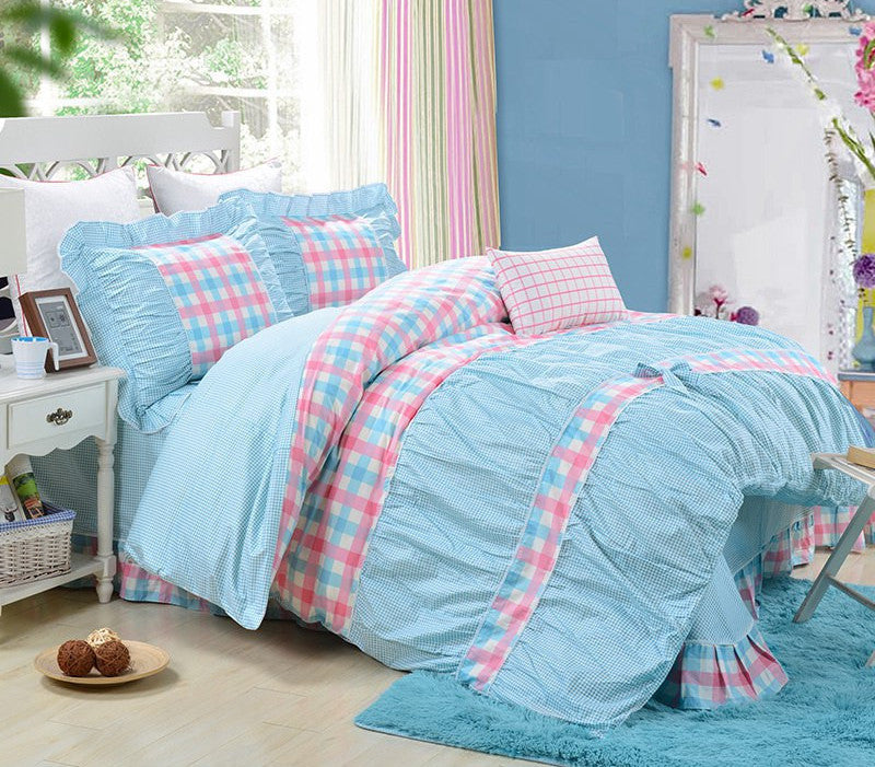 YADIDI 100% Cotton Classic Princess Polka Dot Girls Bedding Sets Bedroom Bed Sheet Duvet Cover Pillowcase Twin Queen King size-Dollar Bargains Online Shopping Australia
