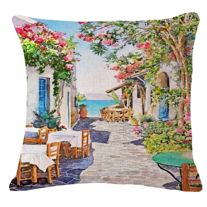 The scenery Style 45*45cm Square Home Decorative Pillow Music Note Printed Throw Pillows Car Home Decor Cushion