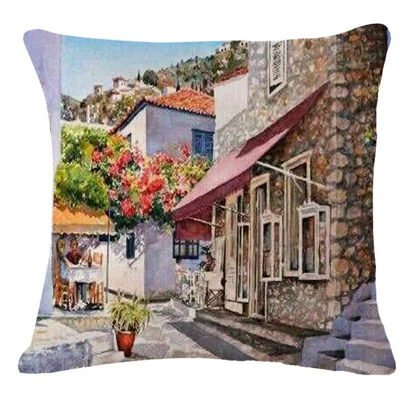 The scenery Style 45*45cm Square Home Decorative Pillow Music Note Printed Throw Pillows Car Home Decor Cushion