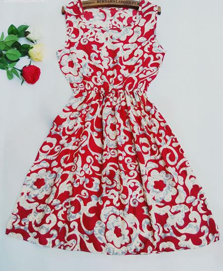 Summer Women Chiffon Dress Beach Floral Tank Fashion Dresses S M L XL XXL