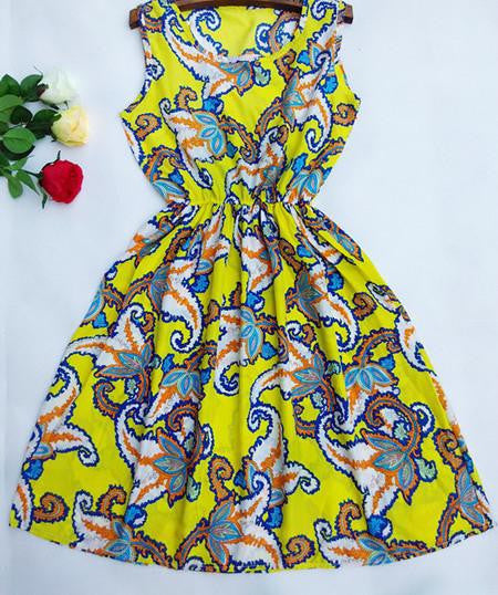 Summer Women Chiffon Dress Beach Floral Tank Fashion Dresses S M L XL XXL