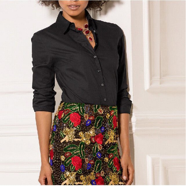 Fashion Blouse Shirt Women Work Wear Long Sleeve Tops Slim Women's Blouses Shirts Casual S-XL