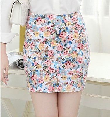 Online discount shop Australia - Floral Printed Women Skirt Girl Printing Short Skirts Sexy Hip Blue Red High Waist Office Lady Cloth