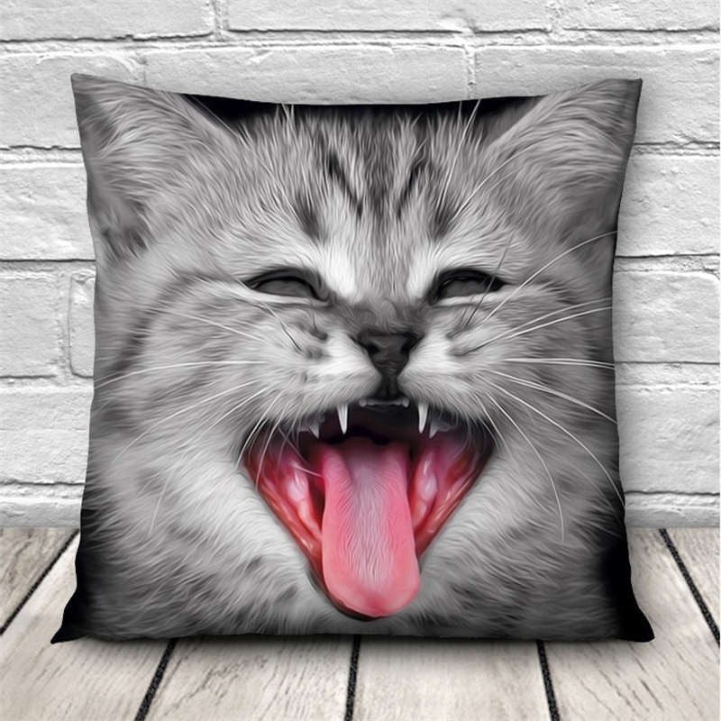 Online discount shop Australia - Cushion Cover Cat Animal Pillow Case Cotton Linen Pillowcase Cushion Cover Size 45*45 Sofa Home Decorative Throw Pillow Cover