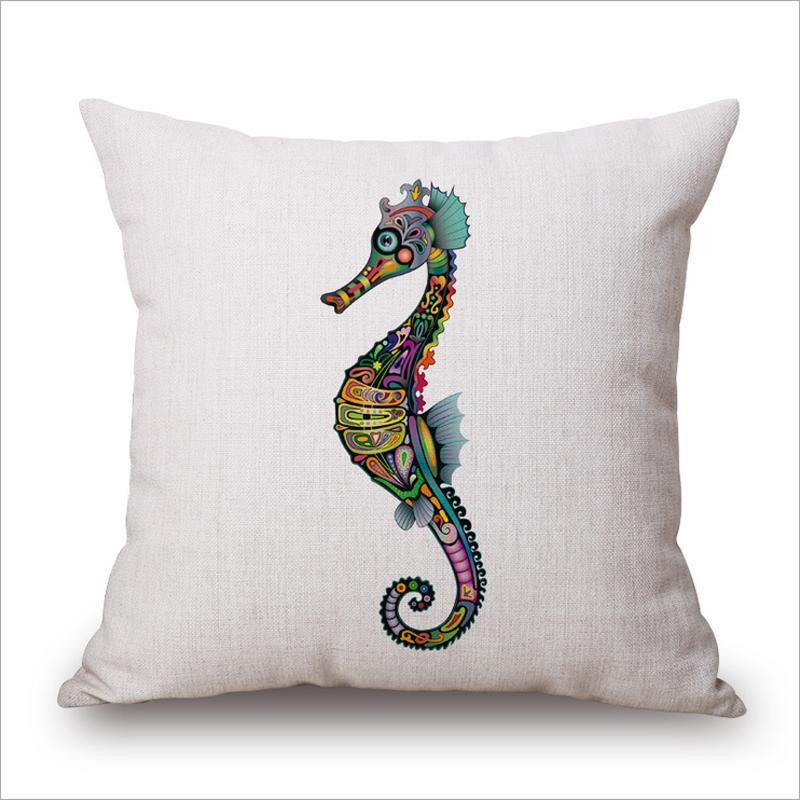 Wild Animal Decorative Cushion Cover 45x45CM (18x18IN) Elephant Owl Elk Square Throw Pillow Cover Cotton Linen Pillow Case